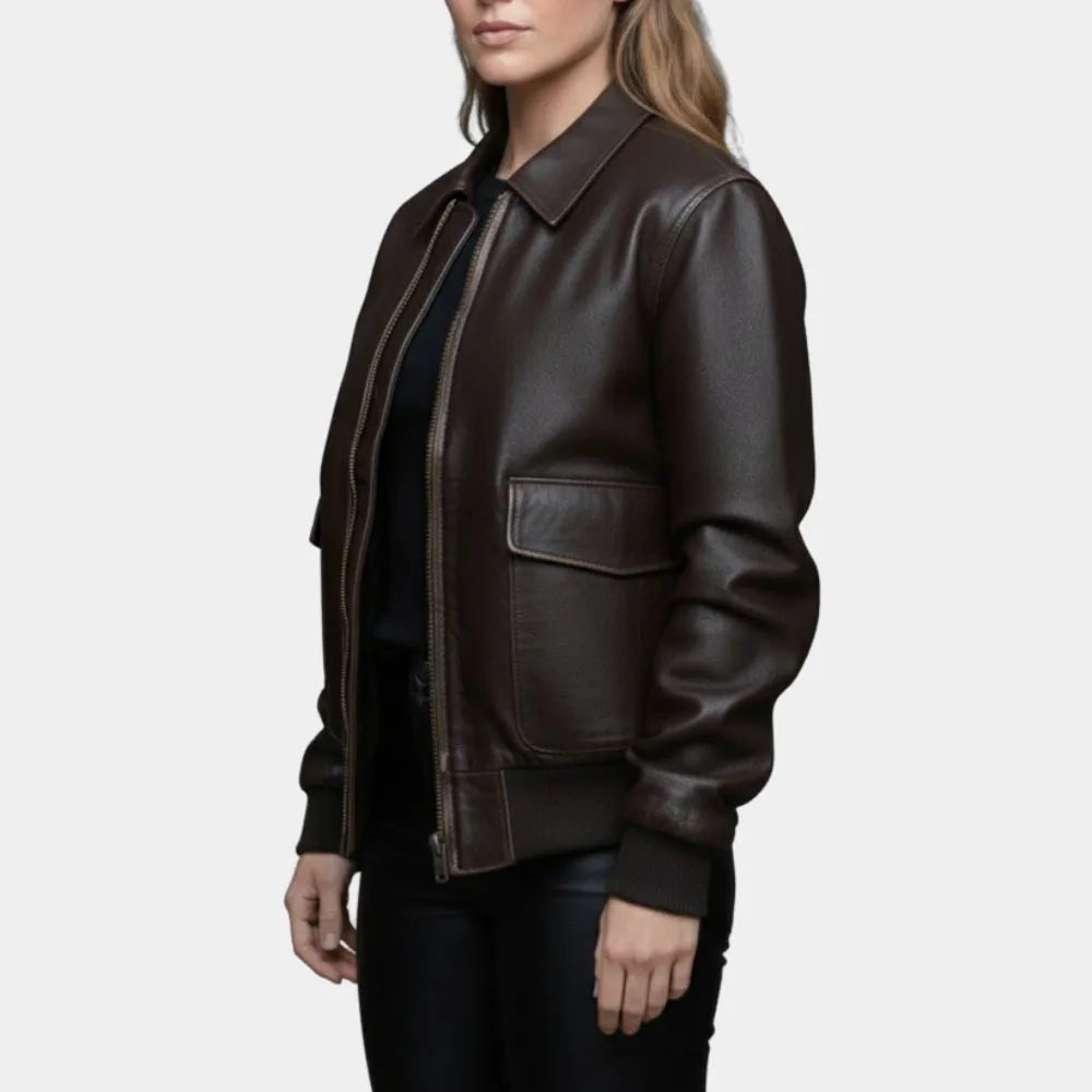 Sydney Sweeney The Housemaid Leather Jacket - Millie A2 Aviator Bomber Jacket