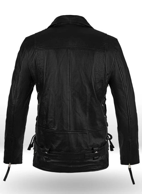 Arnold Terminator 2 Black Biker Leather Jacket