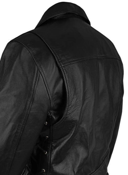 Arnold Terminator 2 Black Biker Leather Jacket