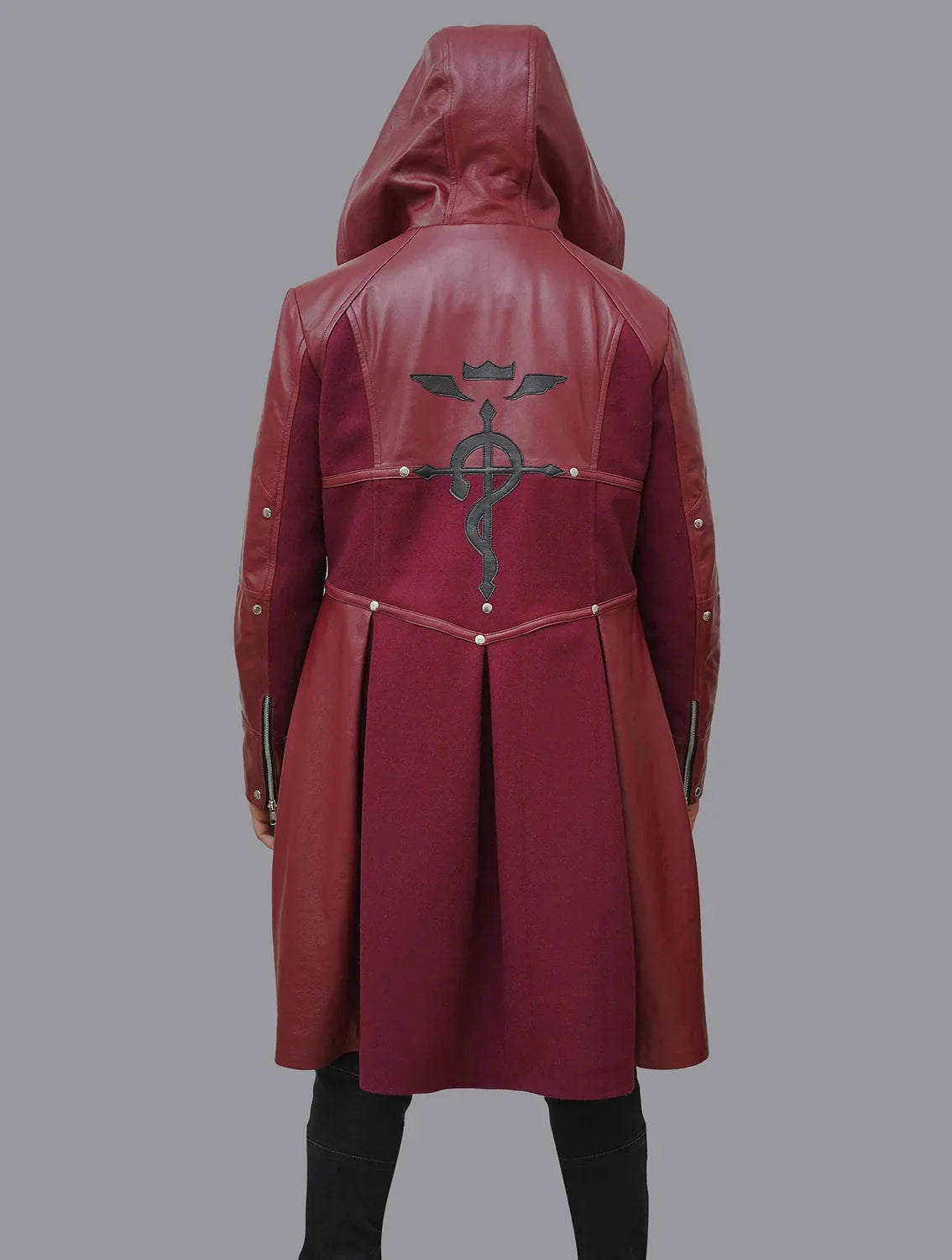Fullmetal Alchemist Edward Elric Red Leather Coat - Anime Cosplay Long Duster Jacket