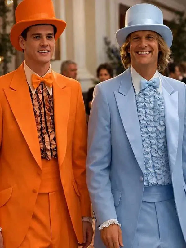 Dumb and Dumber Tuxedo Costume - Harry & Lloyd Orange and Blue Suits