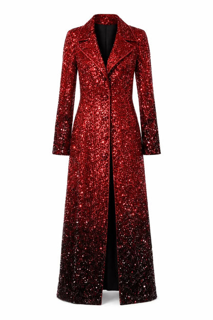 Taylor Swift The Eras Tour 2023 Red Sequin Coat - Concert & Stage Inspired Jacket