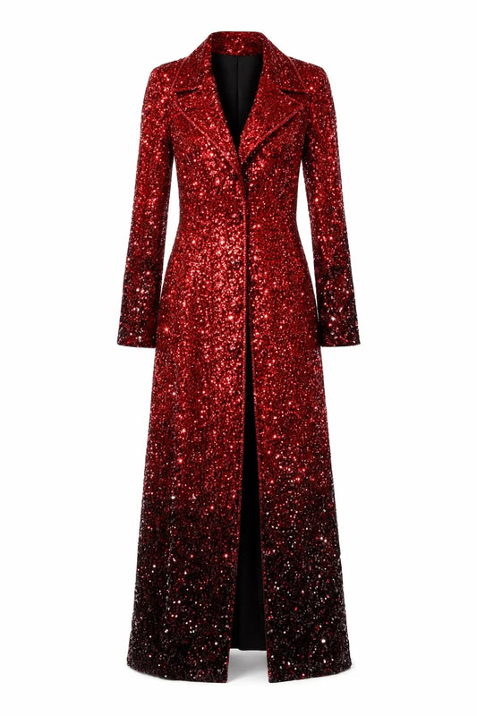 Taylor Swift The Eras Tour 2023 Red Sequin Coat - Concert & Stage Inspired Jacket