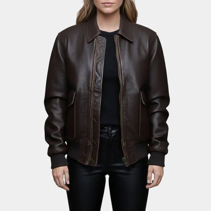 Sydney Sweeney The Housemaid Leather Jacket - Millie A2 Aviator Bomber Jacket
