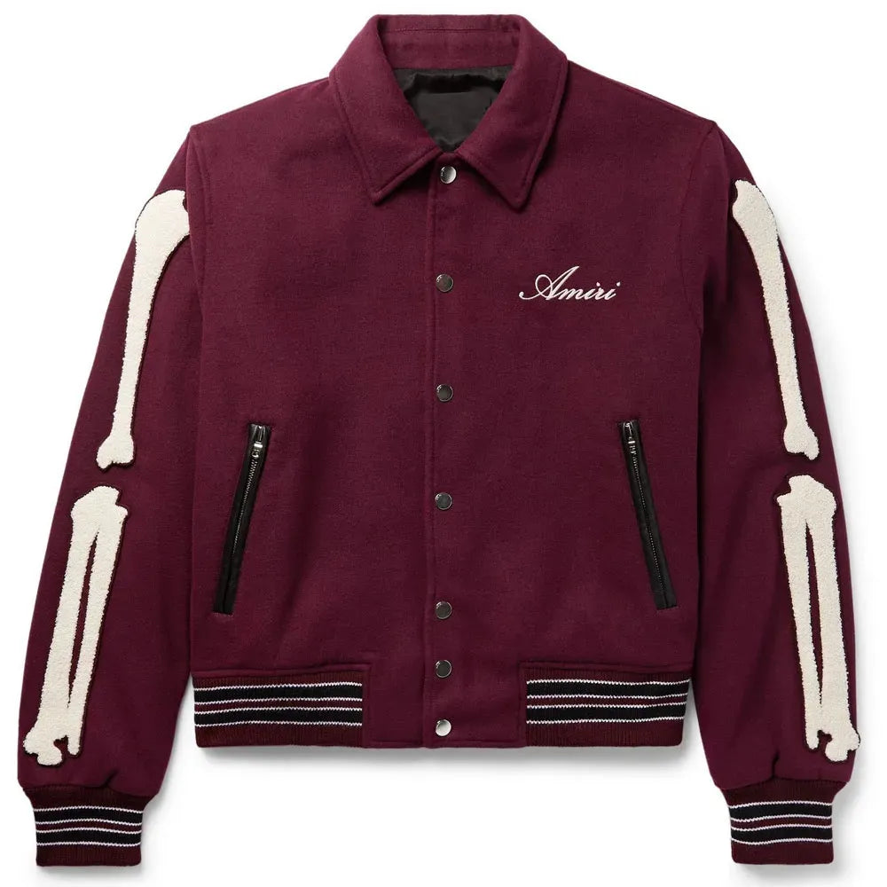 Amiri Bones Letterman Wool Jacket - Men & Women Varsity Jacket