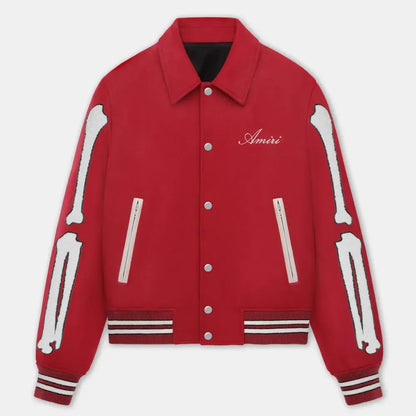 Amiri Bones Letterman Wool Jacket - Men & Women Varsity Jacket