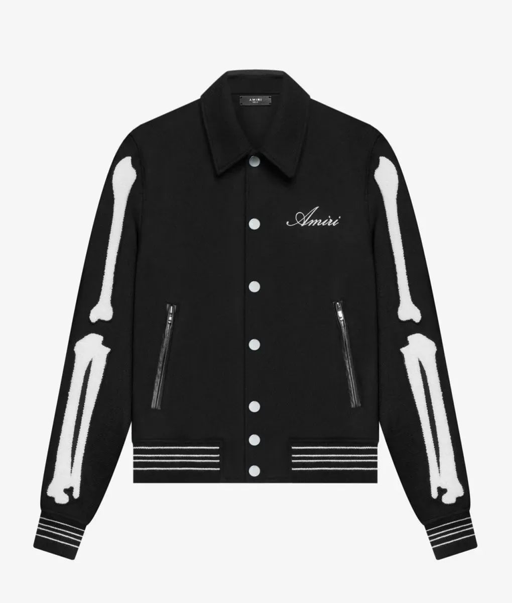 Amiri Bones Letterman Wool Jacket - Men & Women Varsity Jacket