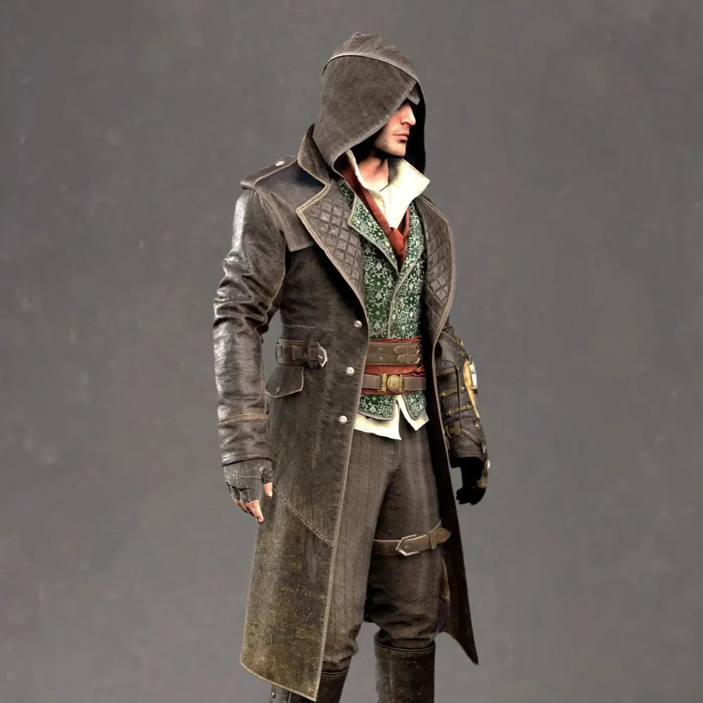 Assassins Creed Hooded Long Trench Coat - Leather Assassin Cosplay Jacket