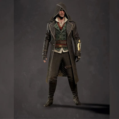Assassins Creed Hooded Long Trench Coat - Leather Assassin Cosplay Jacket