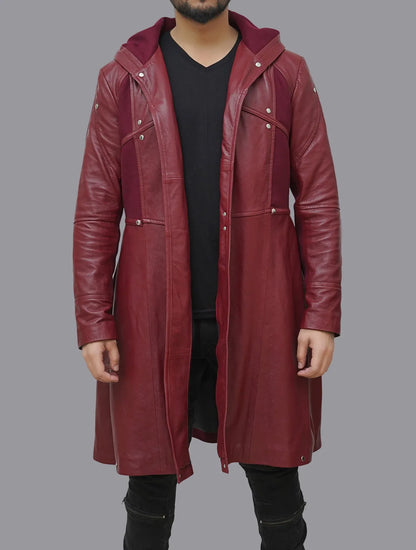 Fullmetal Alchemist Edward Elric Red Leather Coat - Anime Cosplay Long Duster Jacket
