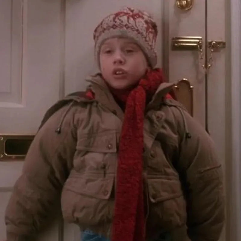 Macaulay Culkin Home Alone Jacket - Kevin McCallister Beige Cotton Winter Coat for Men & Women