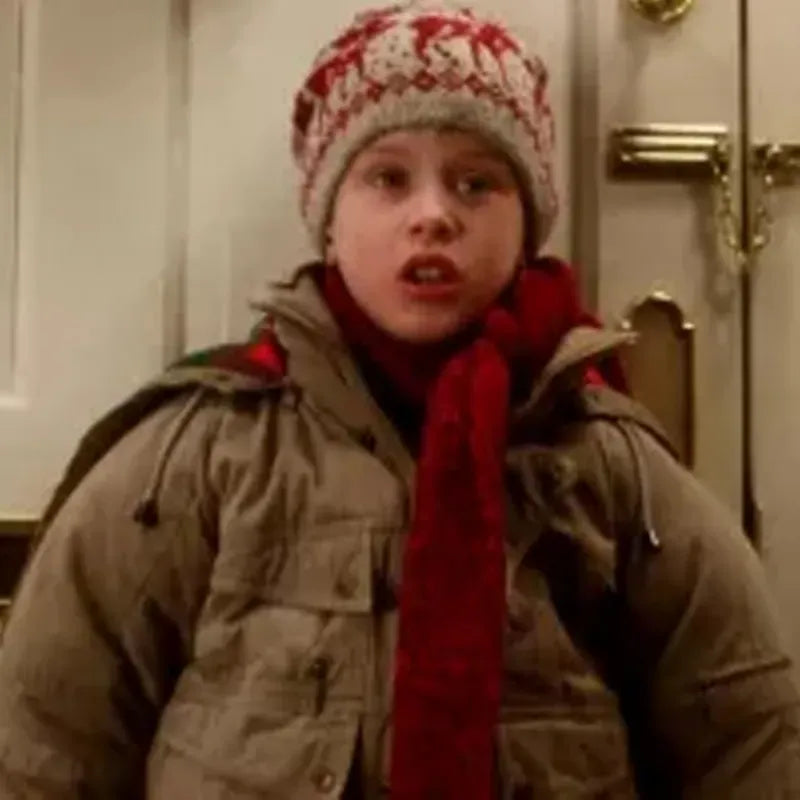 Macaulay Culkin Home Alone Jacket - Kevin McCallister Beige Cotton Winter Coat for Men & Women