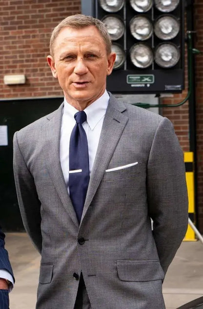 James Bond No Time To Die Grey Suit - Tom Ford O’Connor Prince of Wales Check Men’s Suit